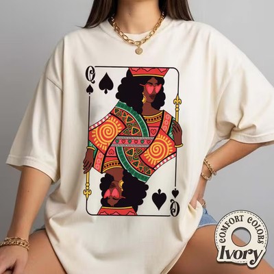 Queen of Spades Card Comfort Tee Playing Card Game Graphic Shirt