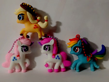 My Little Pony Key Chain Set of 4 Colorful Plastic Figurines - Party Favors F 
