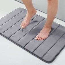 smiry Memory Foam Bath Mat, 40 x 60 cm, Extra Soft Non-Slip, Super Absorbent Ba