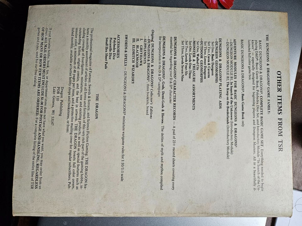 Dungeons & Dragons Basic Set 1001 Tsr 1979 Juego De Mesa