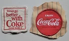 2 Vintage 1960s Coca-Cola Uniform Patches “Things Go Better” & Round Enjoy Coke