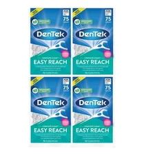 DenTek Complete Clean Easy Reach Floss Picks, Advanced 75 Count (Pack of 4)