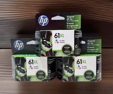 3 Pack Genuine HP 61XL Ink Cartridge Tri-Color Exp 04/2023. All New And Sealed.