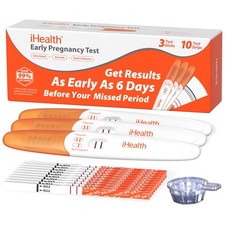 iHealth Pregnancy Test Strips Bulk, 3 Sticks 10 Strips with Urine Cups