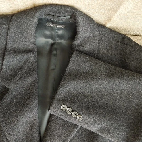 Vintage 90s Stafford Mens 100% Wool Overcoat Size 50L Charcoal Single-Breasted image 19