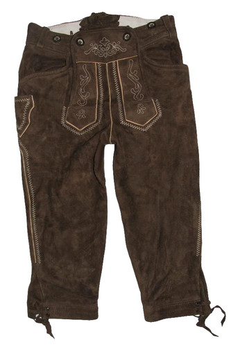 - SPIETH & WENSKY - ladies' traditional pants / knee band LEATHER PANTS in brown size 34