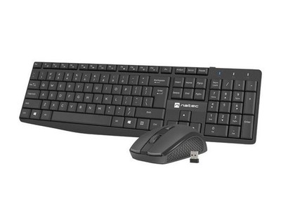 Natec Squid US kabelloses Tastatur- und Maus-Set, schwarz