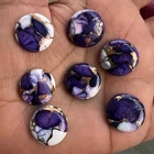 Natural Purple Buffalo Copper Turquoise Round 10x10 to 20x20 Cabochon Gemstone