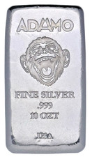 10 oz Silver 999 Standard - Laughing Monkey - Adamo Metals 83.57 per troy oz