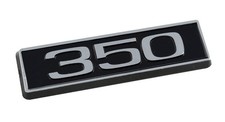 350 350ci 5.7l Chevy Block 3.25 Engine Hood Scoop Emblem Badge Black Chrome