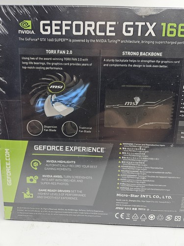 MSI GeForce GTX 1660 Super Ventus XS 6GB GDDR6 Graphics Card (G166SVXSC) - NEW - Bild 8 von 9