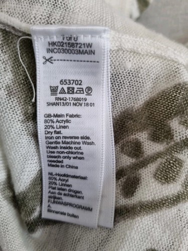 Monsoon Cardigan Size Small Linen Blend Ivory Green Womens New BNWT - Picture 8 of 8