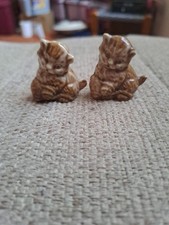 Wade Whimsies Kitten Collection Vintage Set of Two Cat Figures Made In UK 