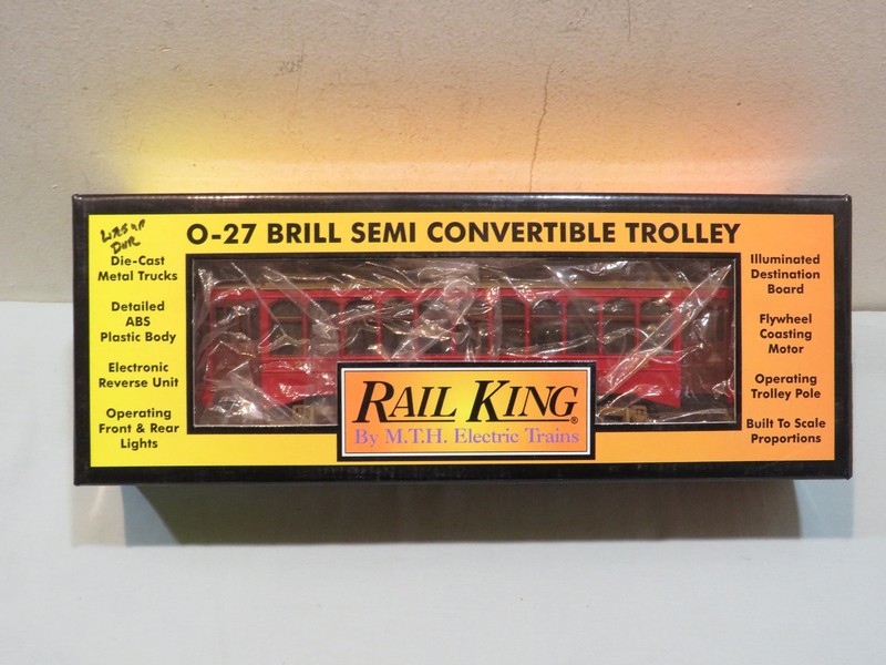 MTH Rail King Brill Semi-Convertible Trolley 30-2512-1, Orig Box