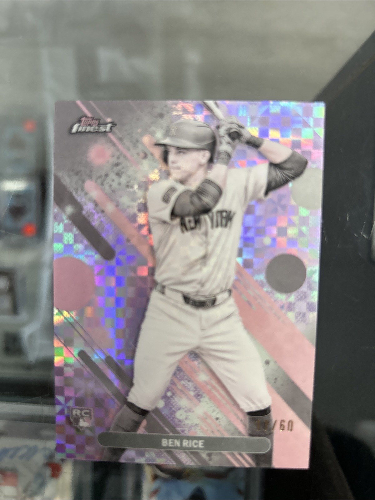 2025 Topps Finest - Ben Rice #48 Pearl Checkerboard Refractor /60 (RC) Yankees