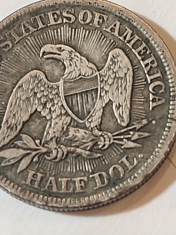 1853 Arrows and Rays Seated Liberty Half Dollar Choice Very Fine VF (R68) - Image 3 of 4