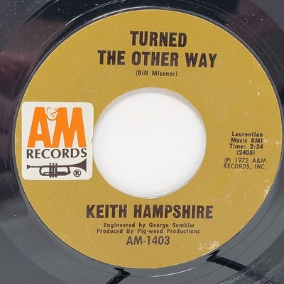 Keith Hampshire Turned The Other / Daytime 7'' 45rpm M- Vinyl 70's Record 45