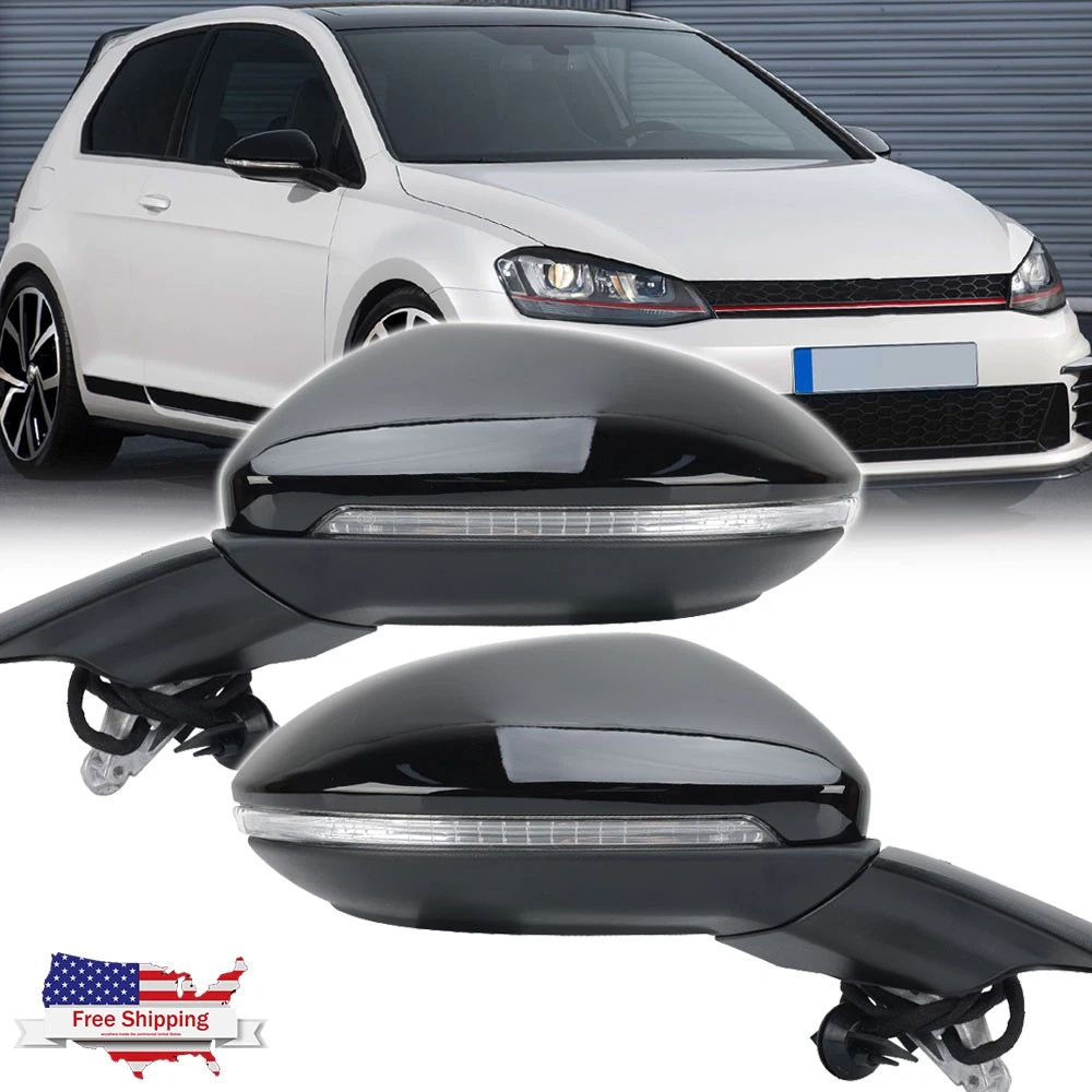 Pair Side Mirror w/ Blind Spot Heated Signal For VW Golf GTI MK7 MK7.5 2015-2020