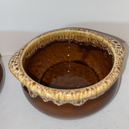 Lot de 2 bols à soupe vintage marron glacé goutte à goutte milieu de siècle moderne - Photo 6/9