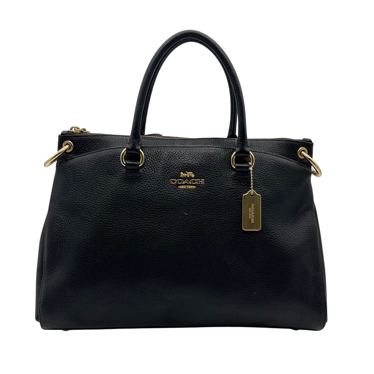Coach Black Pebbled Leather Mia Satchel Bag F77884 | eBay