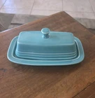 Vintage  Fiesta Turquoise  Covered Butter Dish Homer Laughlin Fiesta Ware