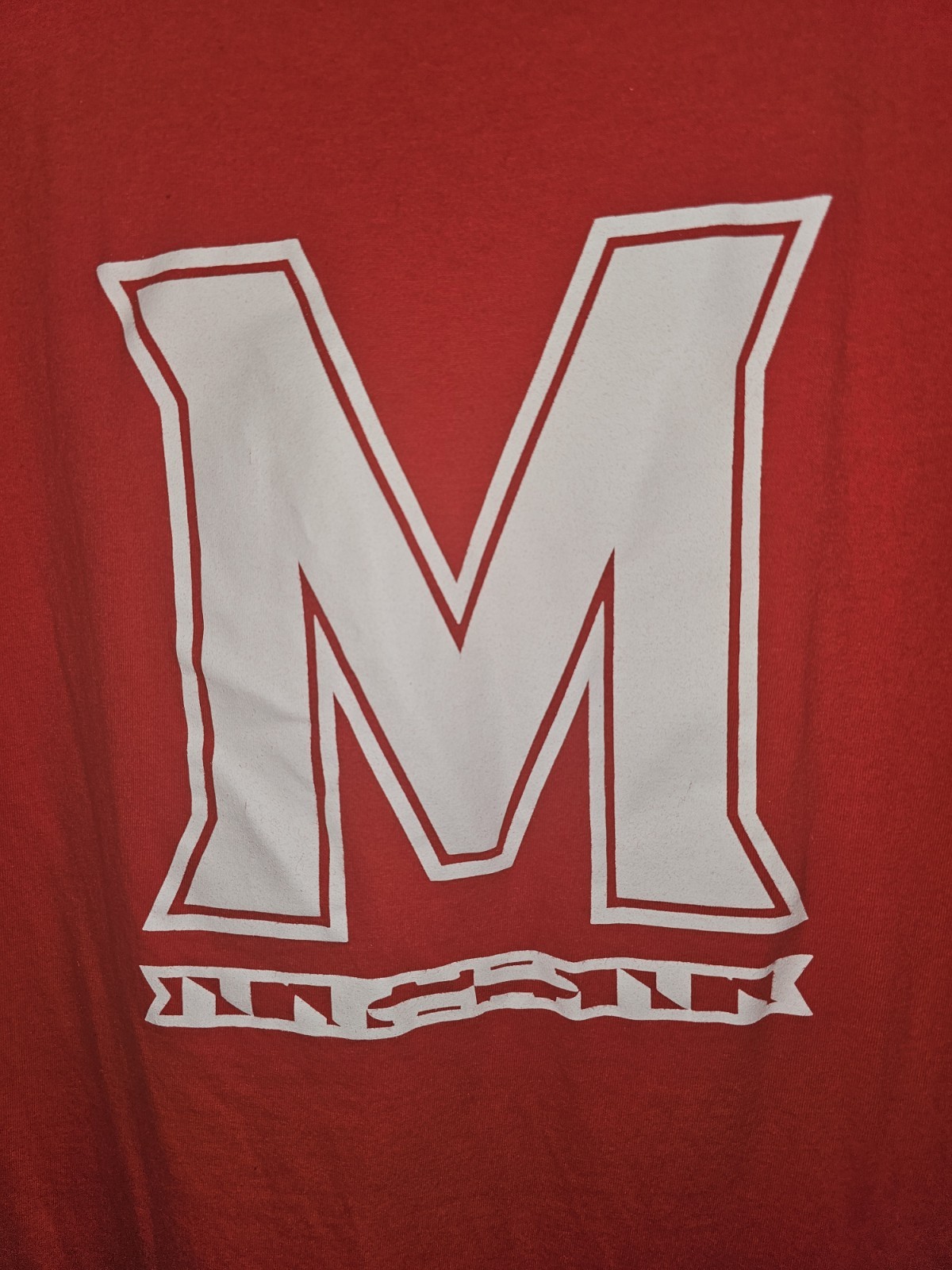 University Of Maryland Vodka Promo Large Mens Red Graphic Logo Tshirt NCAA