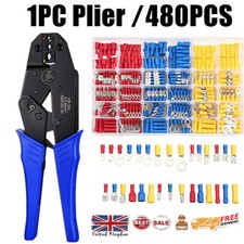 480PC Wire Connectors Electrical Crimp Terminals Marine Automotive Car Spade Kit
