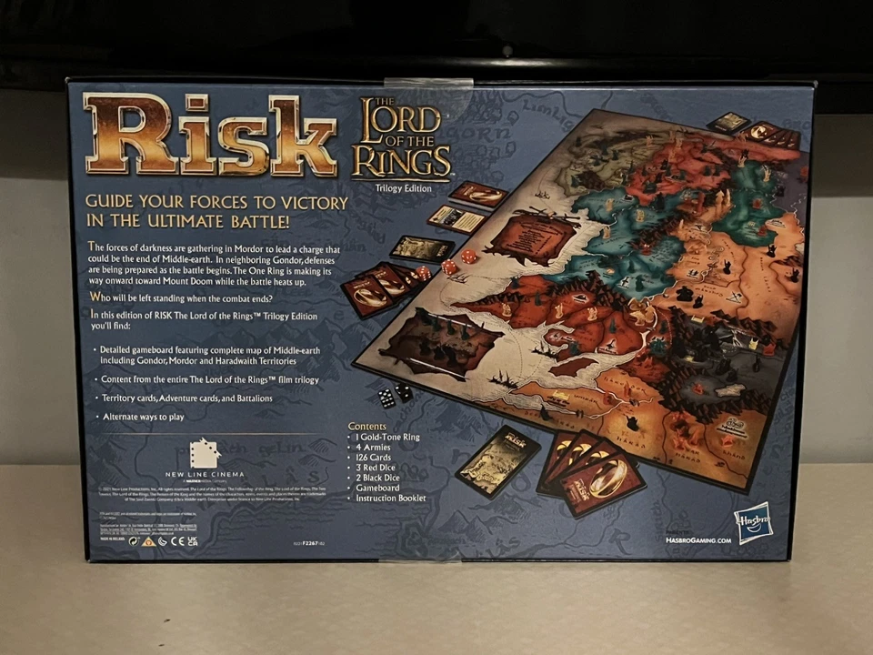 NEW! RISK The Lord of The Rings Trilogy Edition with Ring LOTR Board Game - Image 2 of 4