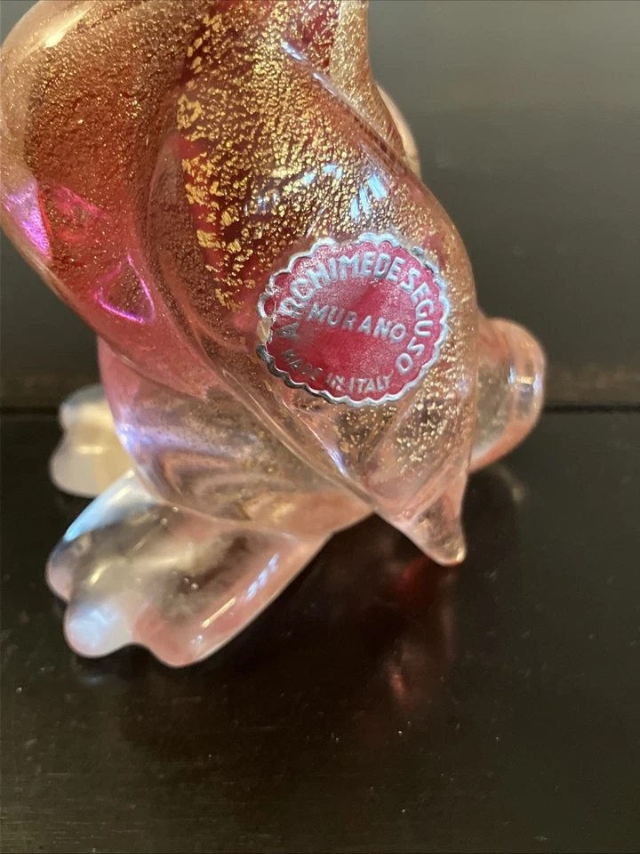 Archimede Seguso Murano Glass Ruby Red Duckling Figurine- 1950’s 3.5” Tall - Image 4 of 4