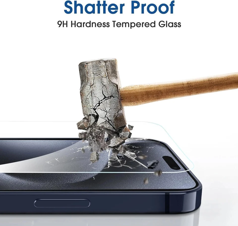 3X Tempered Glass Screen Protector For iPhone 17 16 15 14 13 12 11 Pro Max XR 8 - Image 4 of 4