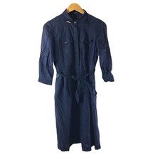 Burberry London dress, 100% cotton, long length, navy, size 38, with waist t...