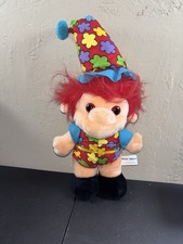Trolio TROLLS Clown Plush 11" - Multicolor Outfit And Hat 1992 Vintage...