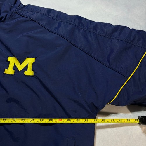 Vintage Nike Michigan Wolverines Jacke Herren XL Navy Blau Mantel Center Swoosh Y2K - Bild 7 von 9