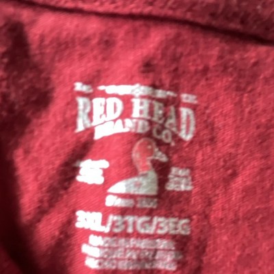 RedHead Men's 2XL Regular Henley Long Sleeve Pocket Knit T-Shirt Red Cotton