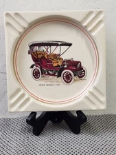 Vintage Ceramic Buick Ashtray - 1905 Buick Model C Car Image In Nice Condition