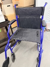 Medline Transport Wheelchair w/ Footrests Seat Belt Padded Arms
