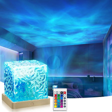 Ocean Wave Projector Light,16 Colors Luminorthe Cube Lamp with Dynamic Wave Effe