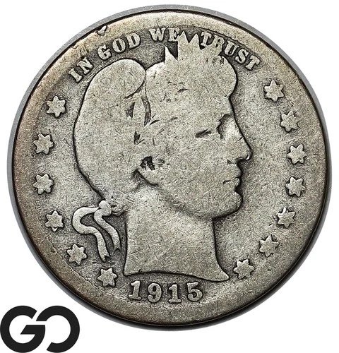 1915-S Barber Quarter, Tougher San Francisco Mint Issue