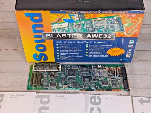 Creative Sound Blaster AWE32 CT2760 ISA Sound Card for DOS w Box + RAM Upgrade