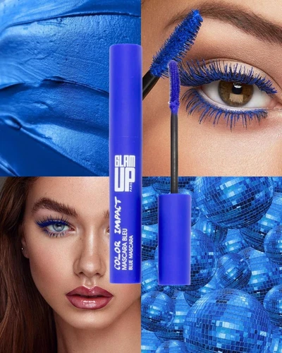 Glam Up Paris Eye Mascara Impact Blue Electric Volumizing 5ml New