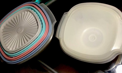 TUPPERWARE NEW USA VINTAGE SERVALIER BOWL SET WITH SUNBURST SEALS :"A CLASSIC" - Picture 8 of 10