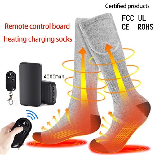 Calcetines térmicos control remoto calefacción eléctrica térmica invierno calentador de pies unisex - Imagen 24 de 28