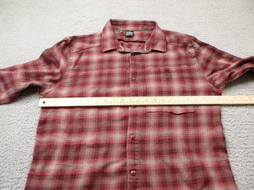 Under Armour Flannel Shirt Adult XL Red Gray Snap Front Mens Pocket Logo - Photo 10/15