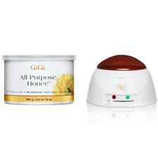 GiGi Wax Warmer  + GiGi All Purpose Honee Wax 14oz  Can  Hair Removal Kit - NEW