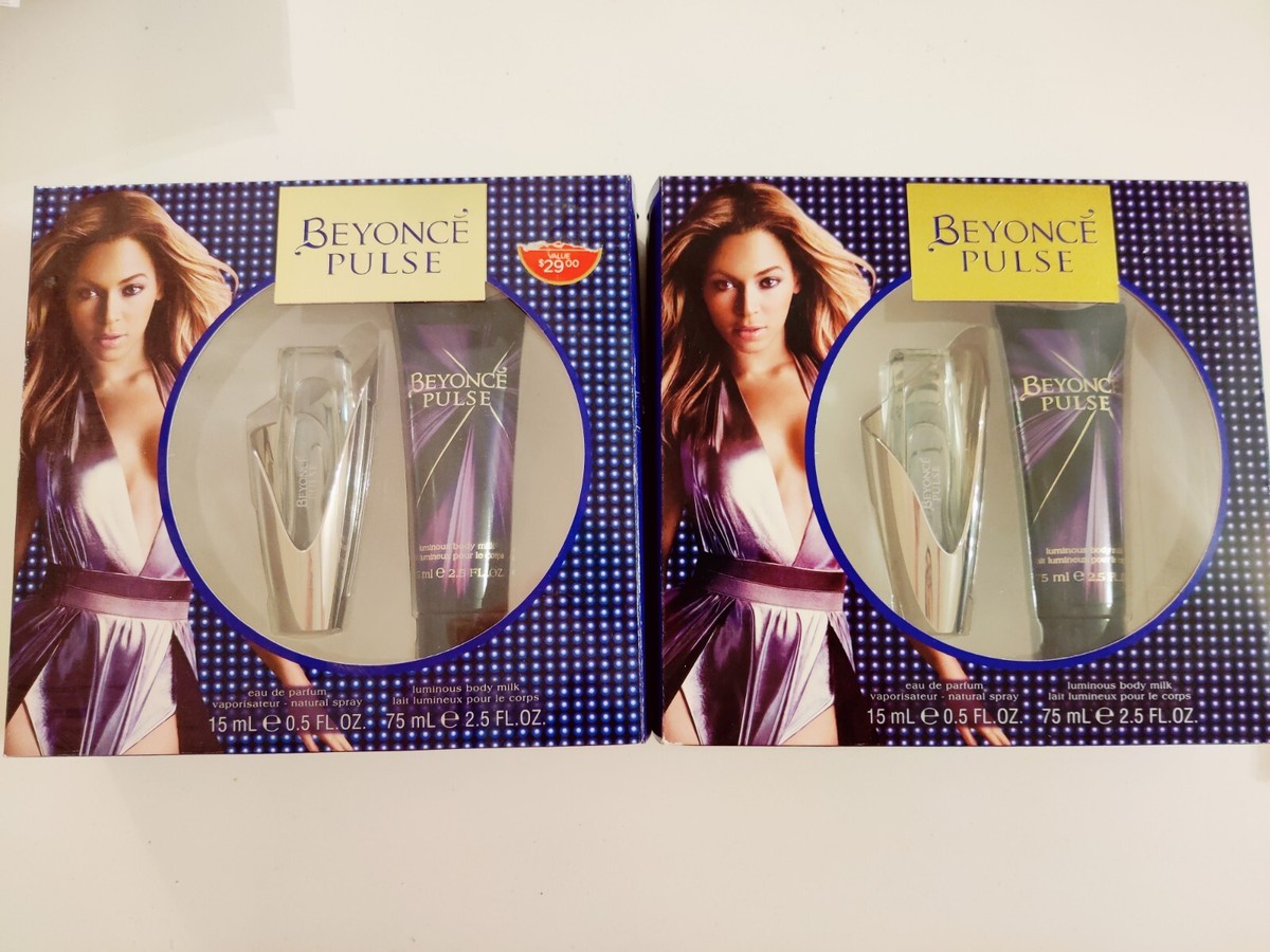 LOT OF TWO SETS Beyonce Pulse Perfume Gift Sets, Eau de Parfum, Body Milk