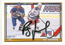 Ray Sheppard autographed Hockey Card (New York Rangers) 1991 O-Pee-Chee #289