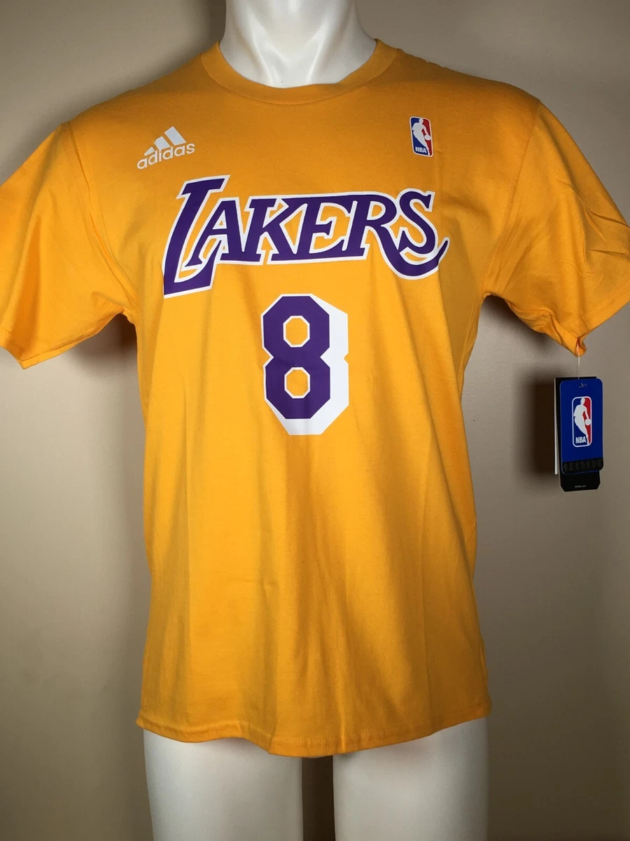 Mens Los Angeles Lakers Kobe Bryant adidas Gold Net Number T-Shirt