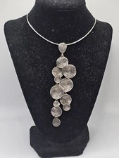 Vintage Hagit Gorali Sterling Silver Circles Pendant on Adjustable Choker