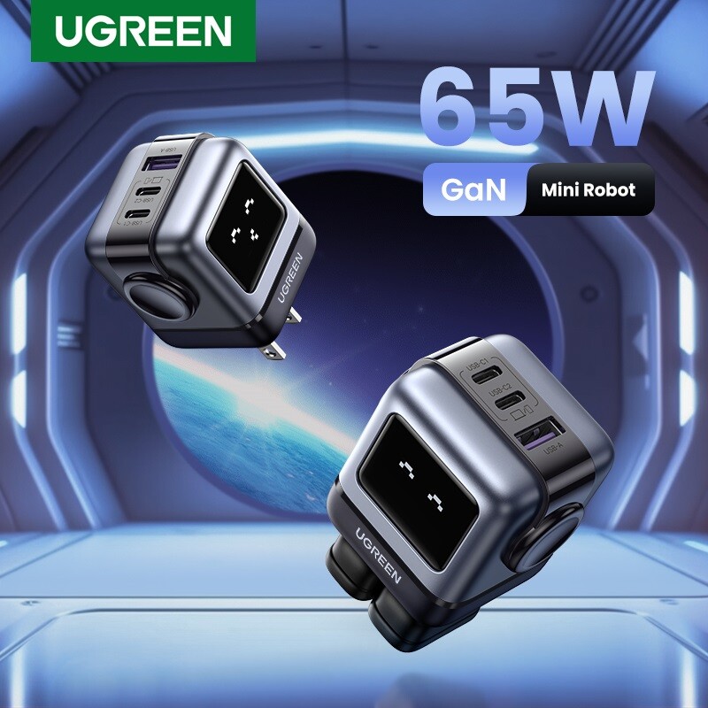 UGREEN 65W GaN Nexode Fast Charger Robot Design USB C QC PD3.0 For
