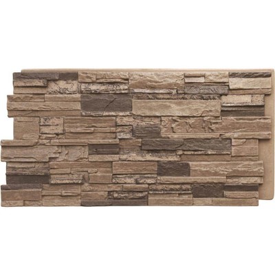 Ekena Millwork Faux Stone Siding 48-5/8''x24-3/4''Panel StoneWall Cascade Stacked